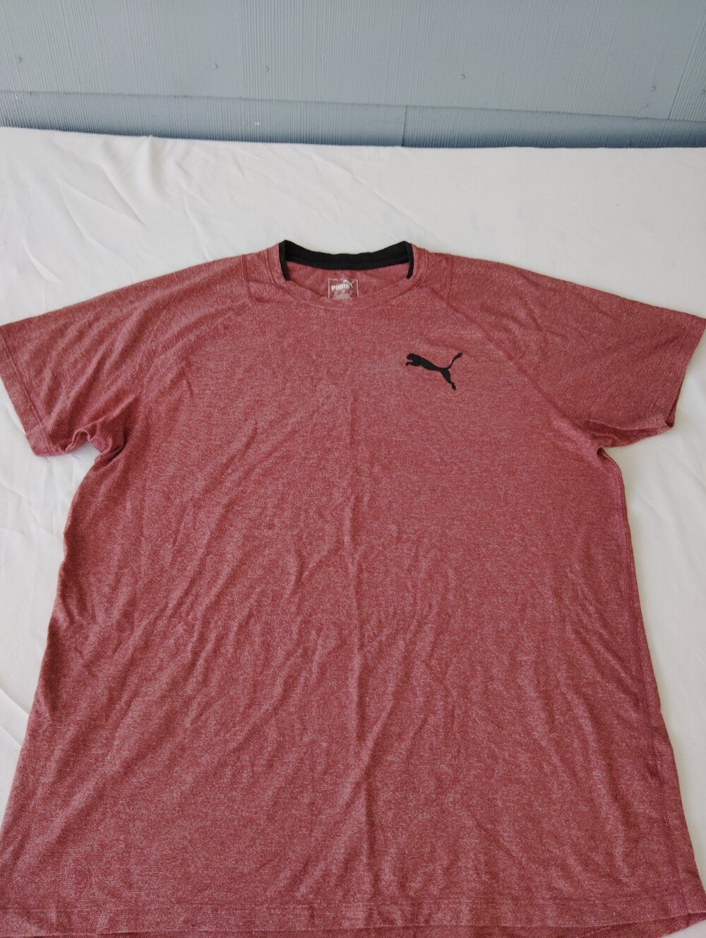 Puma Youth Heather Maroon Crew Neck Tee